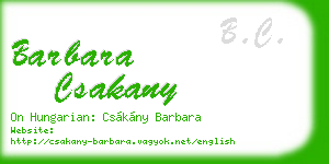barbara csakany business card